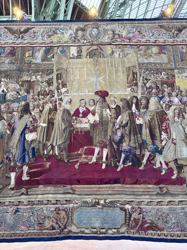 Vue sur tapisserie Scène d ela vie de Louis XIV Exposition Grand Palais Paris