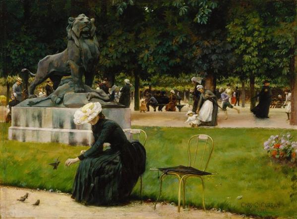 Tableau de Curran-Charles Courtney Curran au jardin du Luxembourg (1889) Tableau Curran-Charles Courtney Curran au jardin du Luxembourg à Paris en 1889