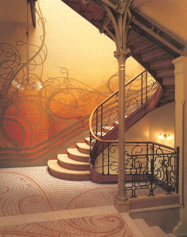 escalier décoration d&#39;intérieur art nouveau