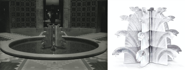 Fontaine poissons René Lalique l'Exposition internationale des Arts et Techniques appliqués à la vie moderne Fontaine aux poissons René Lalique
